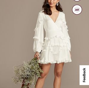 Charmeuse Ruffle Mini Dress with Back Tie